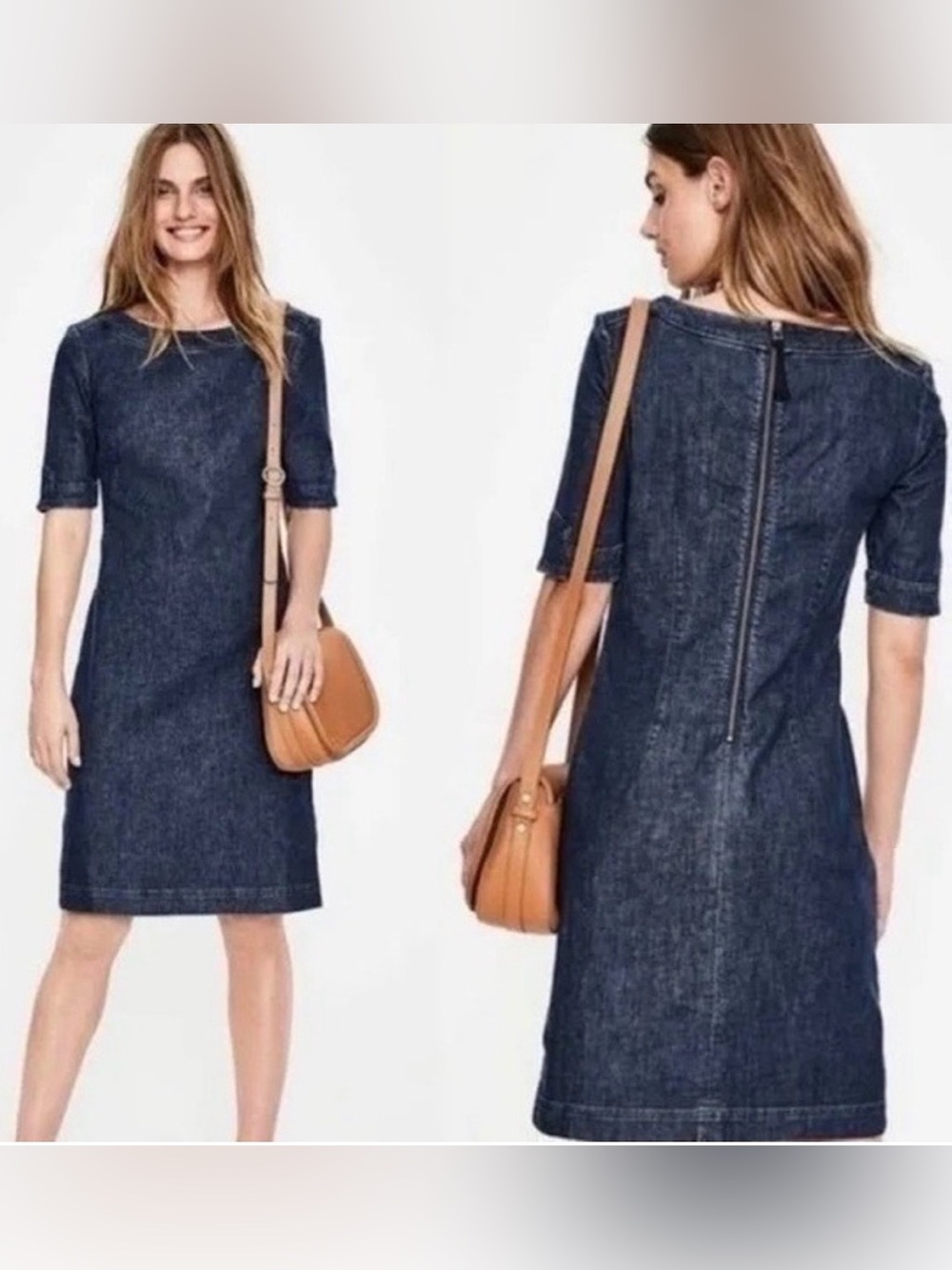 ✨ Host Pick ✨ Boden Rhea Dark Indigo Denim Shift Dress - Women Size 12L Preppy